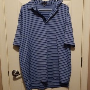Navy blue and light blue striped Peter Millar Polo